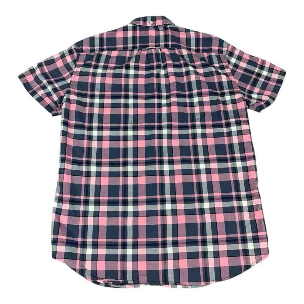 J Crew Men’s Short Sleeve Button Up Shirt, Lightweight Oxford, Slim Fit, Medium